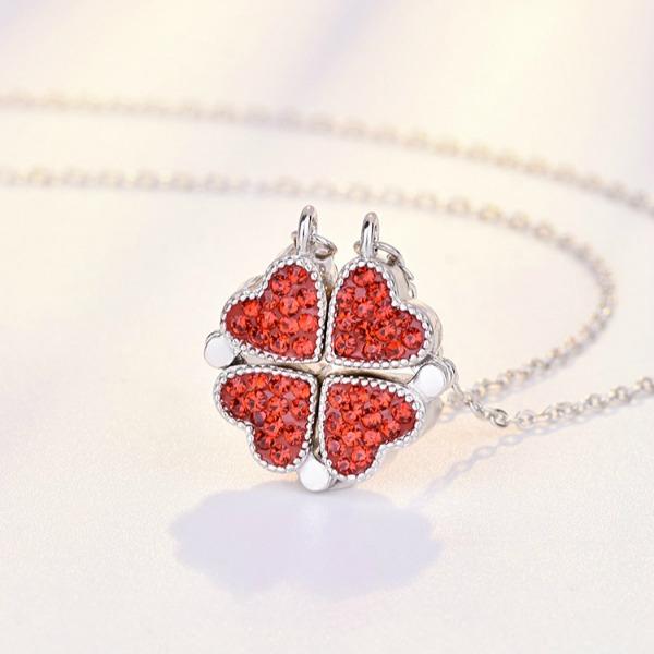 Double-sided Four-leaf Clover Necklace for Women, Japanese and Korean Simple Student Collarbone Chain, One Pair of Wear