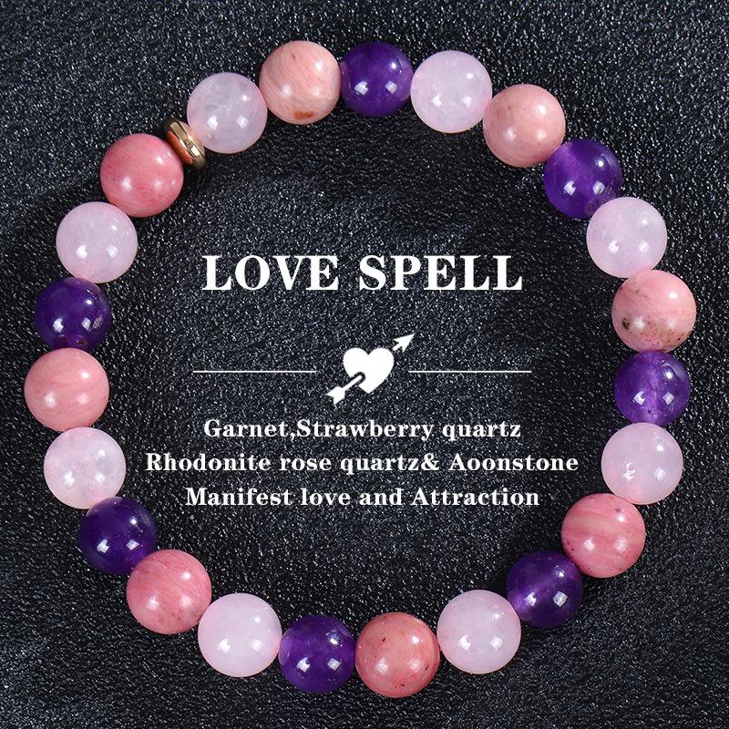 Pink Natural Stone Bracelet Chalcedony Beaded Bracelet for Women Optimized Natural Stone Beads Yoga Meditation  Gift