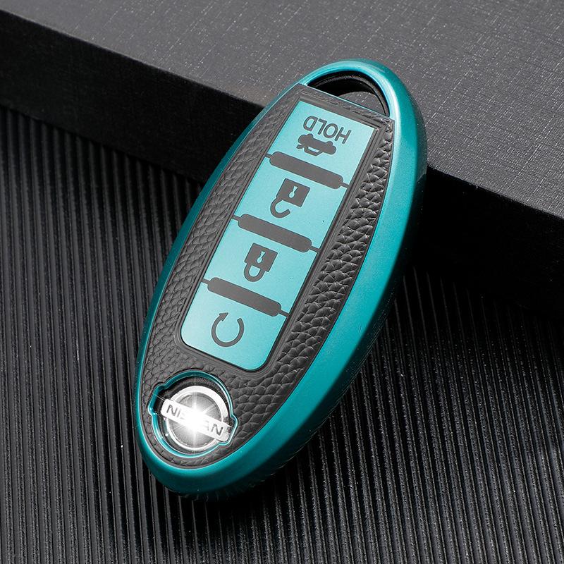 Leather Pattern Key Bag Is Suitable for 13-20 Nissan Teana Key Sets, and Nissan 12 Duke Car High-end Cases.