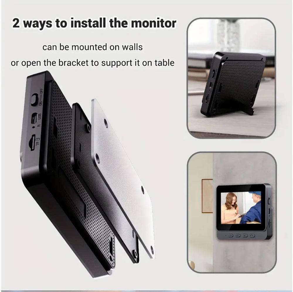 4.3-Inch Smart Wireless Video Doorbell with Two-Way Talk and Peephole Camera