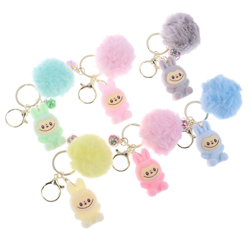 Cartoon Beflockter Schlüsselanhänger Plüschpuppenanhänger Niedliche Plüschpuppe Rucksackanhänger Spielzeug