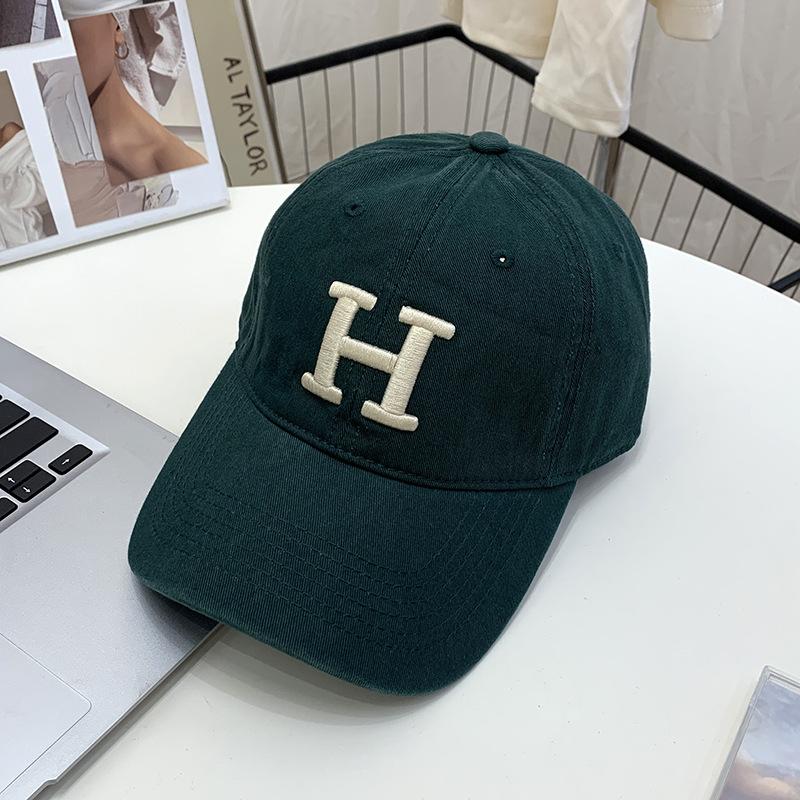 

Soft top big head circumference shows the face small sunshade baseball cap children summer trendy versatile fashion letter cap men Adjustable темно-зелений колір