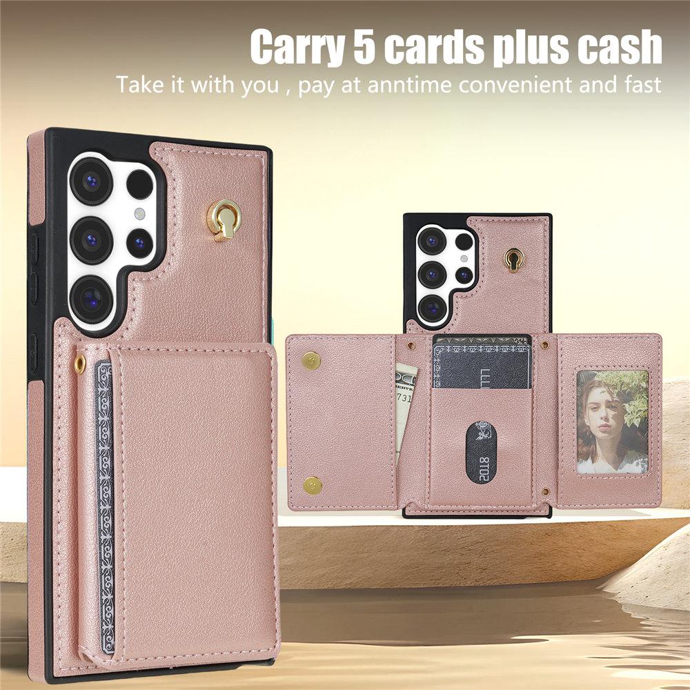 Kreditkarten Umhängetasche Leder Handyhülle Für Samsung Galaxy S24 Ultra S23 Plus S22 S21 S24FE A15 A16 A13 A14 A54 A53