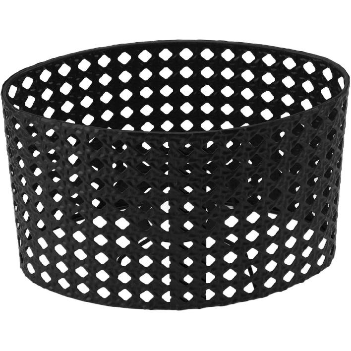 Iron Hollow Oval Lampshade, Metal Engraving, Compatible with E27 and E14 Lampholders (Black)