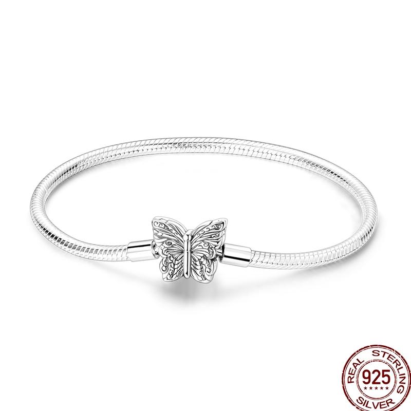 925 Sterling Silver 17-20CM Original Bracelets Heart Moon Sun Clasp Bead Charm Bracelet Fit DIY Charms Beads for Women Jewelrys