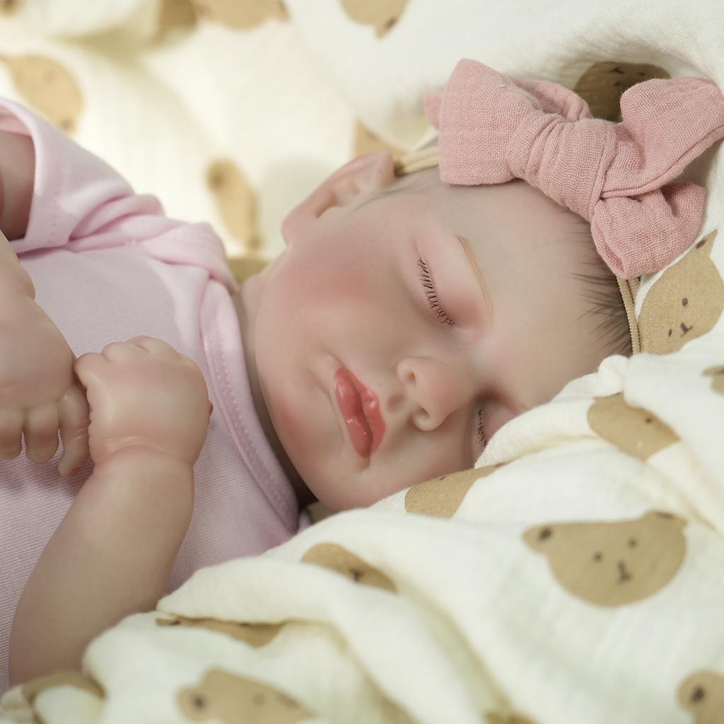 Realistic Reborn Baby Doll With Hand Drawn Features, Soft Fabric 3d Skin Tone, And Realistic Sleeping Posture, Exquisite Gift