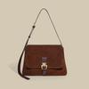 Leather Tote Bag Women's Retro Temperament Suede Underarm Bag Large Capacity Commuter Matte Cowhide Shoulder Messenger Bag