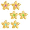 Stil Goldene Karstblumen-Ohrringe Übertriebenes Retro-Design 18K Echtvergoldeter Edelstahl Öltropfen-Ohrringe Damen