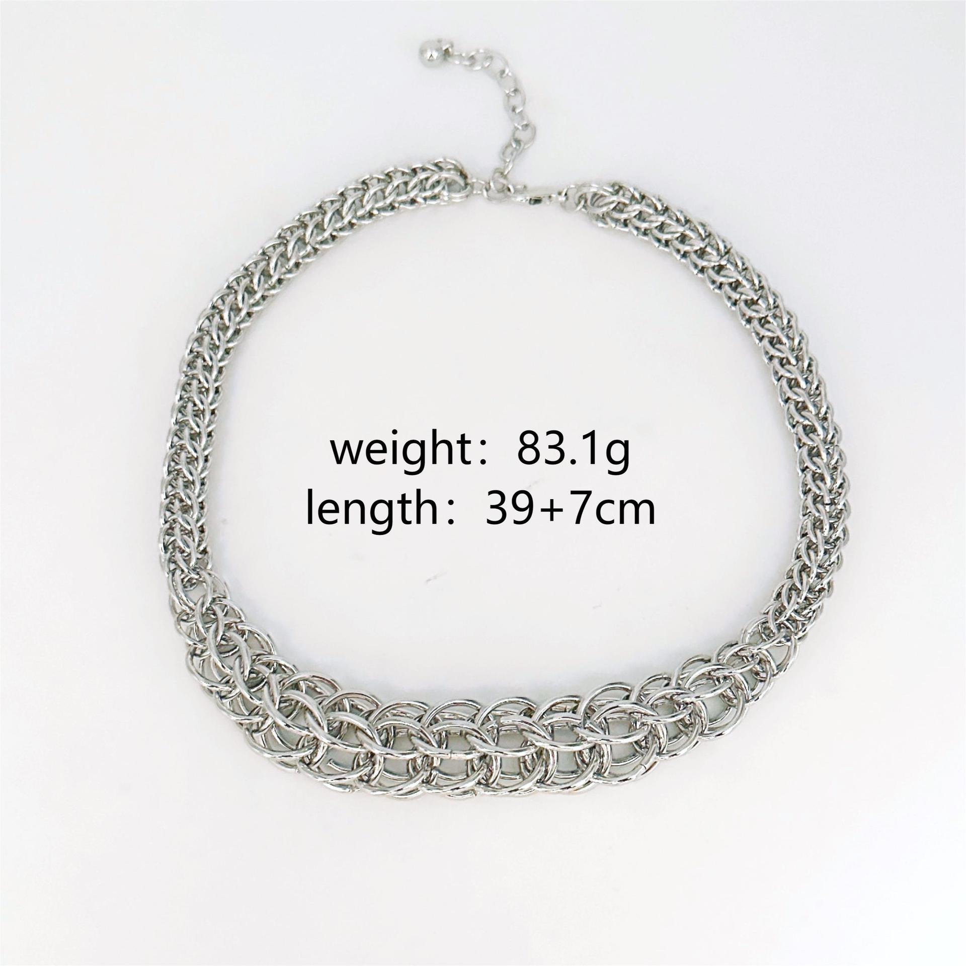 

Niche Street Chain Cuban Necklace U-Shaped Electroplating Fashionable Popular Gold And Silver Necklace Exaggerated серебряный