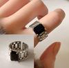 925 Sterling Silve Green Crystal Geometry Ring Square Retro Sweet Jewelry Birthday Gift Dropshipping