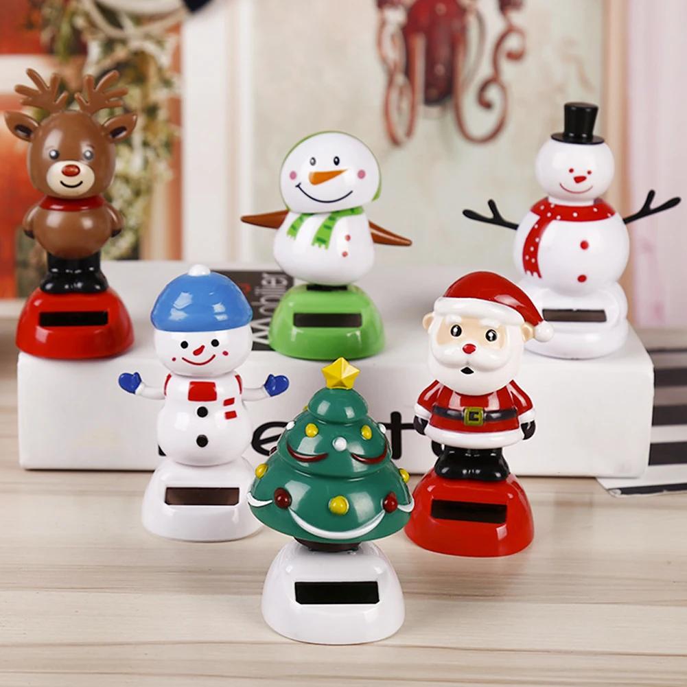 Car Ornament Creative Solar Swing Doll Shaking Santa Claus Gift Cartoon Christmas Gifts Car Decoration for Children