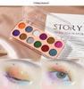 12-Color Glitter & Pearlescent Eyeshadow Palette for Students and Stage Makeup