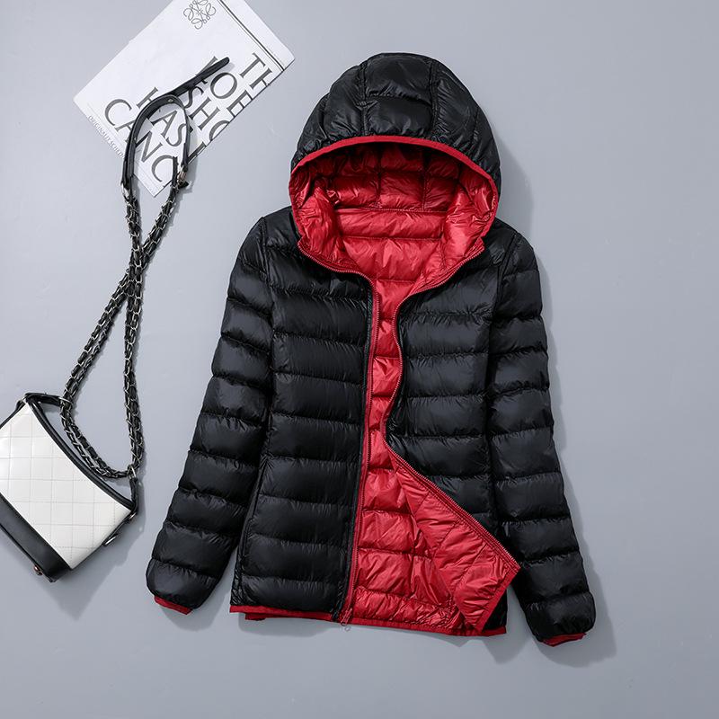 Women's Reversible Lightweight Down Jacket - Two-Sided, Plus Size, Korean Style, Thin Design