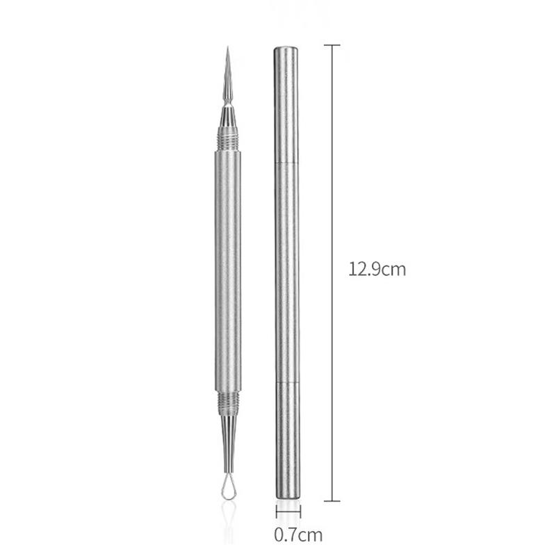 

Двойная игла для удаления угрей и черных точек Экстрактор комедонов и прыщей серебряный