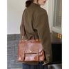 British Style Retro Postman Bag Woman New Fashion Classical Korean Version Briefcase Large Capacity Backpack PU Leather Textured