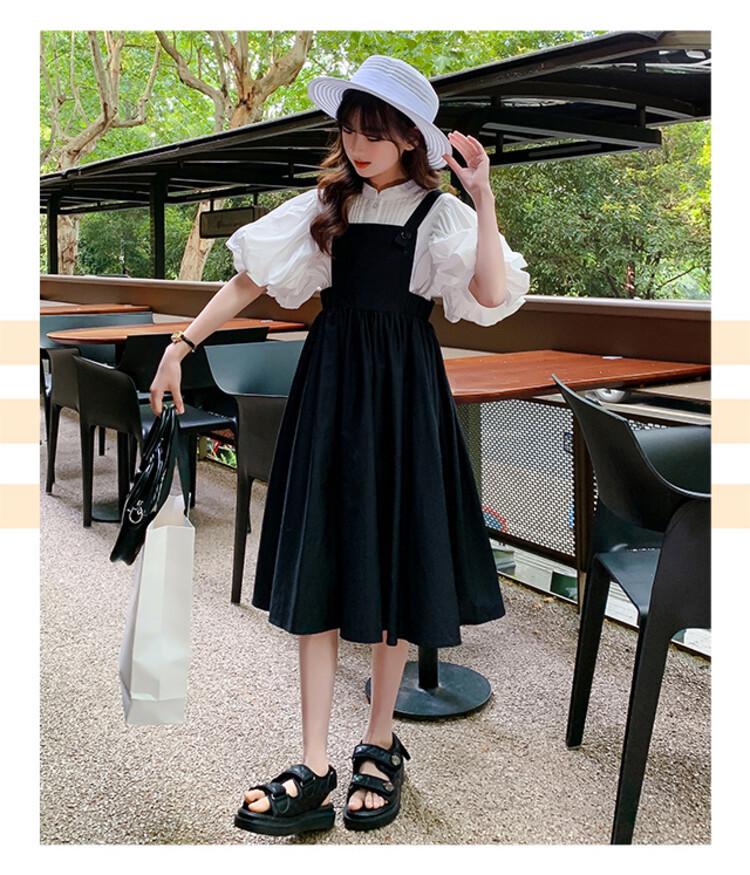 

Летний костюм принцессы для девочек с юбкой и пышными рукавами 140 cm