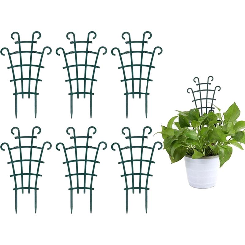 6 Pieces Rustproof Garden Trellis for Potted Climbing Plants Outdoor Indoor Pot Stable Supports for Home Office