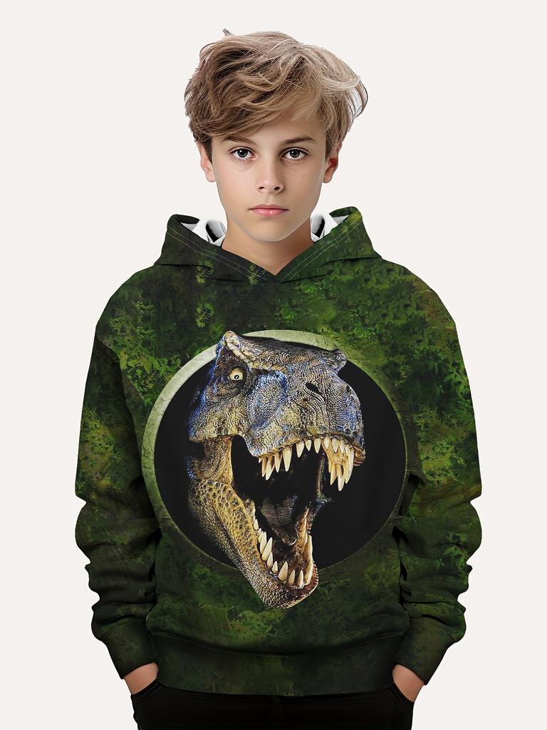 Children's Clothing Hoodies Kids Clothes  Children Top Long Sleeve Cartoon Dinosaurs Print Spring And Autumn Outdoor Clothes