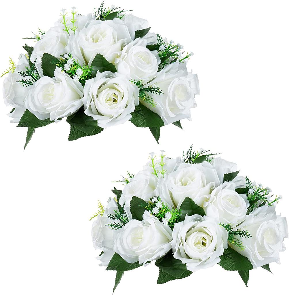 Silk Flowers Bouquet Artificial Roses Table Centerpieces Weddings Decoration Flower Balls for Reception Event