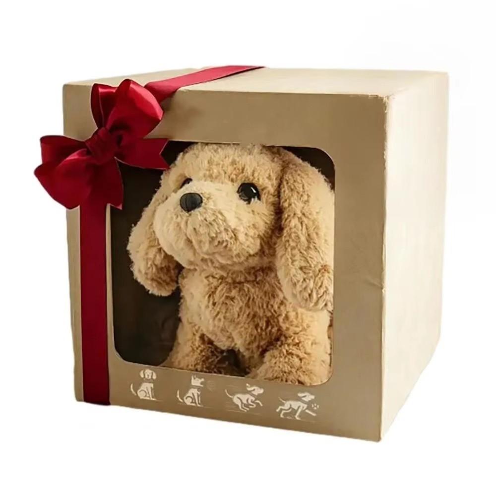 Fashion Plush Robot Puppy Walking Tail Wagging Interactive Robotic Pet Soft Stuffed Doll Barking Plush Robot Dog Companion Gift
