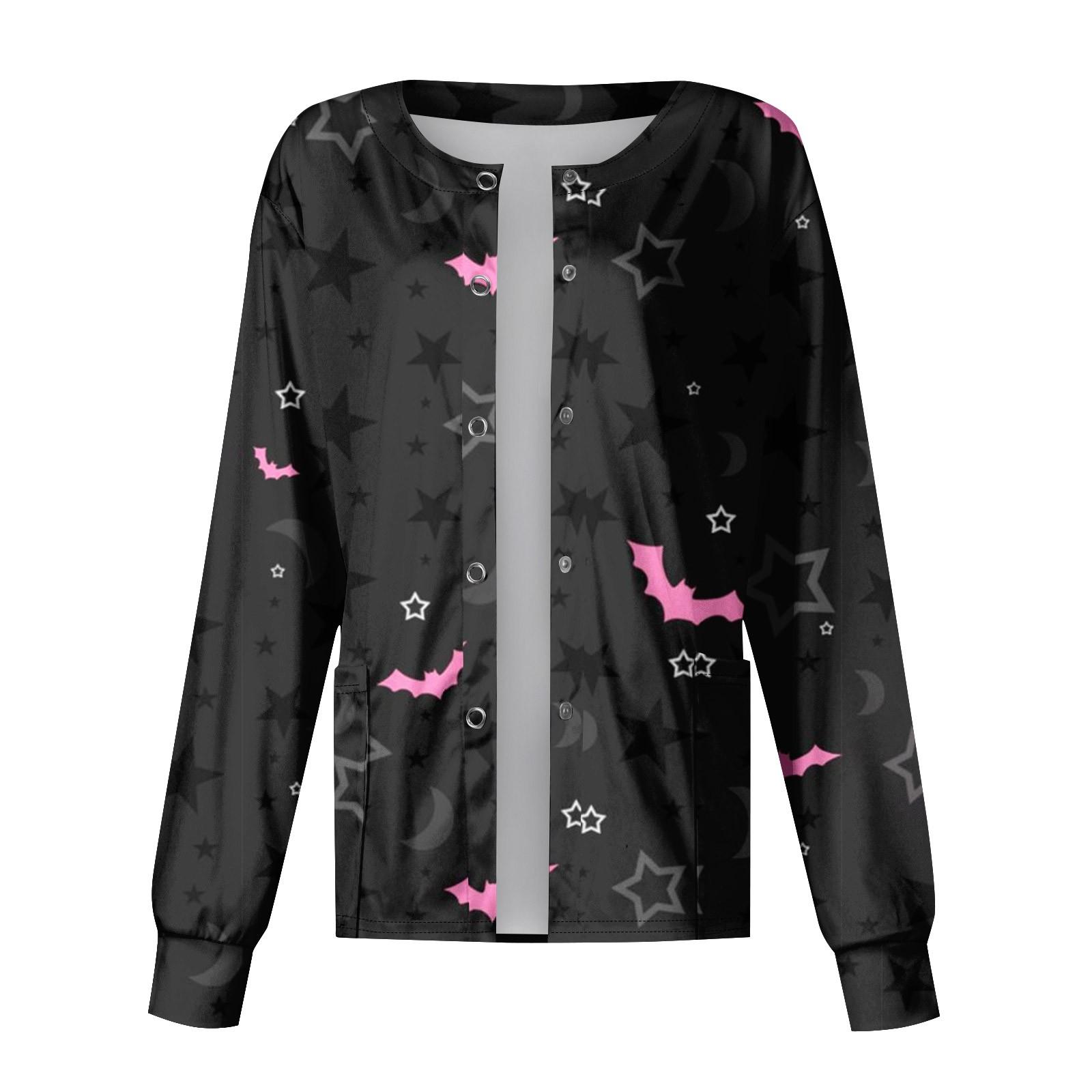 

Женский однобортный защитный комбинезон с воротником-стойкой и длинным рукавом с карманом для работы на Хэллоуин, кардиган, куртка, топ XL чёрный