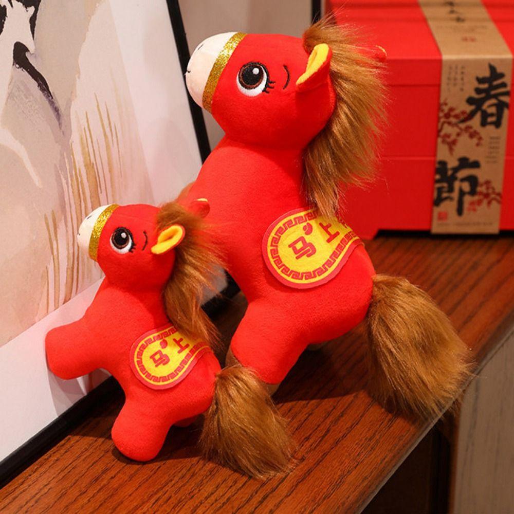 2026 Horse Year Plush Horse Doll Soft Stuffed Pony Animal Toys  Chinese New Year