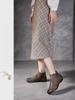 Johnature Stivaletti alla Caviglia Retro Vera Pelle Suola Morbida Versatili Scarpe da Donna in Pelle Bovina
