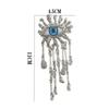 Retro Eye Shaped Rhinestone Brooch For Women And Men Tassel Chain Lapel Pins Badge Elegant Fashion Jewelry Accessories Gift