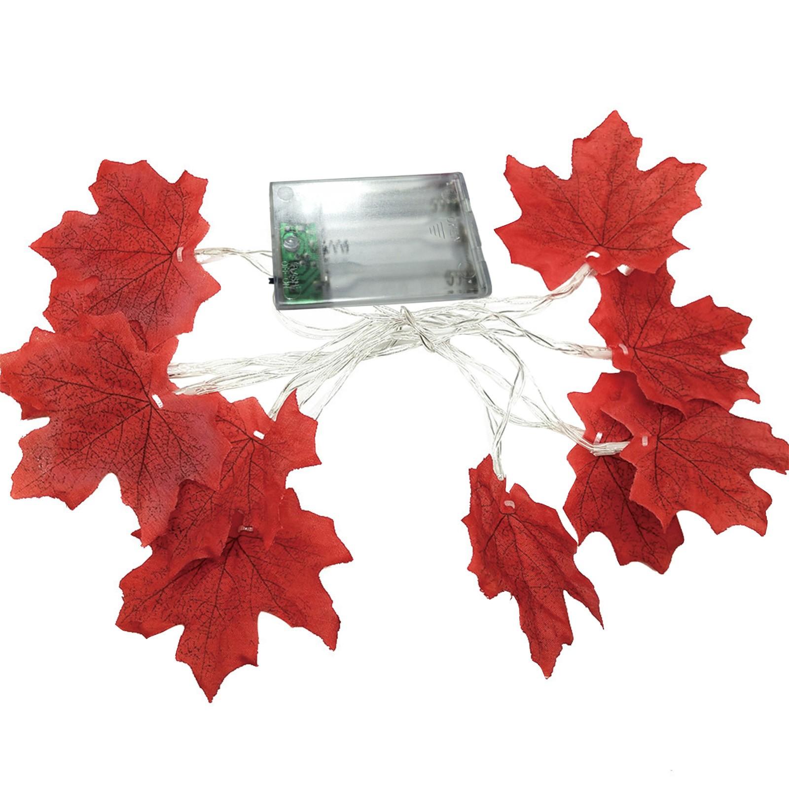 

2M 20LED освещенная осенняя гирлянда из кленовых листьев, украшение на Хэллоуин