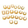 U-shaped 18K Gold Stainless Steel Earrings for Women, Fashionable Versatile Geometric Textured Titanium Steel Ear Jewelry