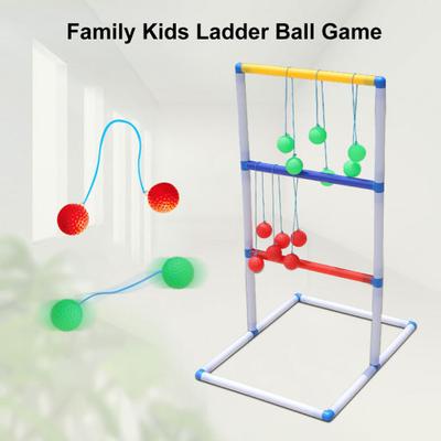 1 Set Ladder Toss Ball Game with 6 Soft Rubber Golf Balls Easy Assembly Funny Family Kids Indoor Outdoor Yard Lawn Throwing Ball Toy