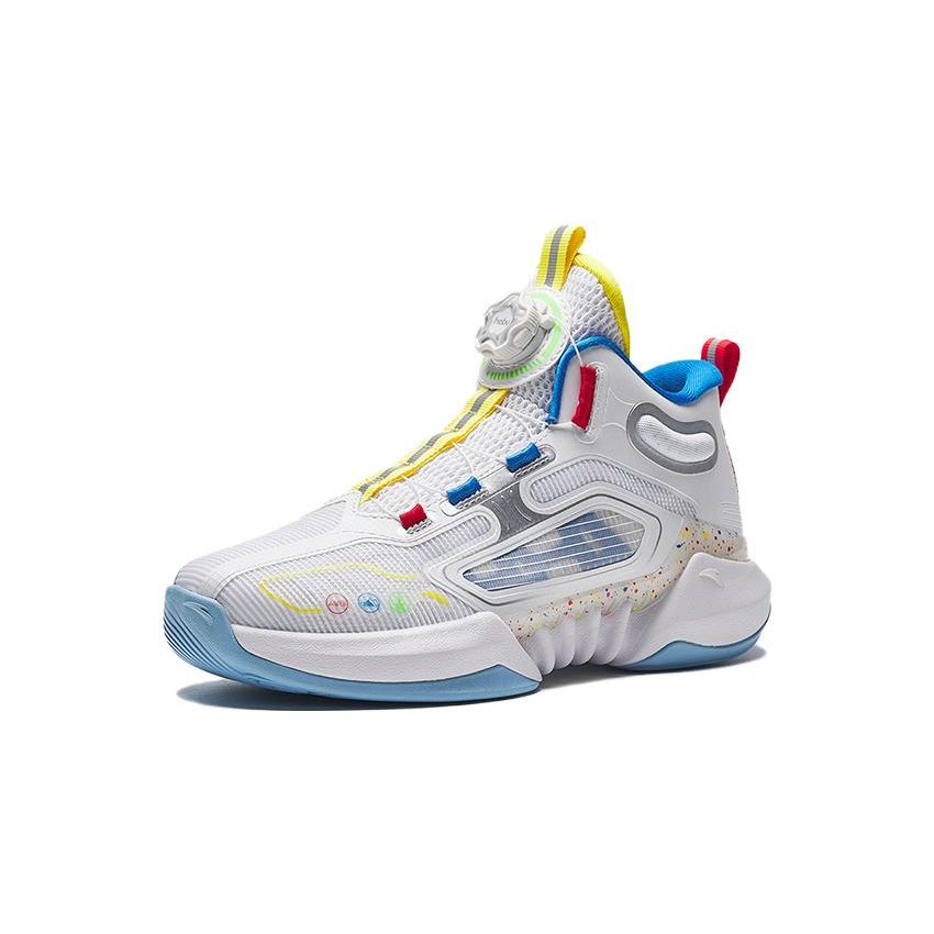 Anta Kids Shark Tooth Comfortable Non-Slip Durable Low-Top Basketball Shoes Kids basketball shoes White 312331103-4