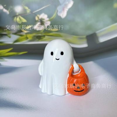 Creative Resin Craft Decoration Mention Pumpkin Little Ghost Cute Cartoon Creative Desktop Decoration