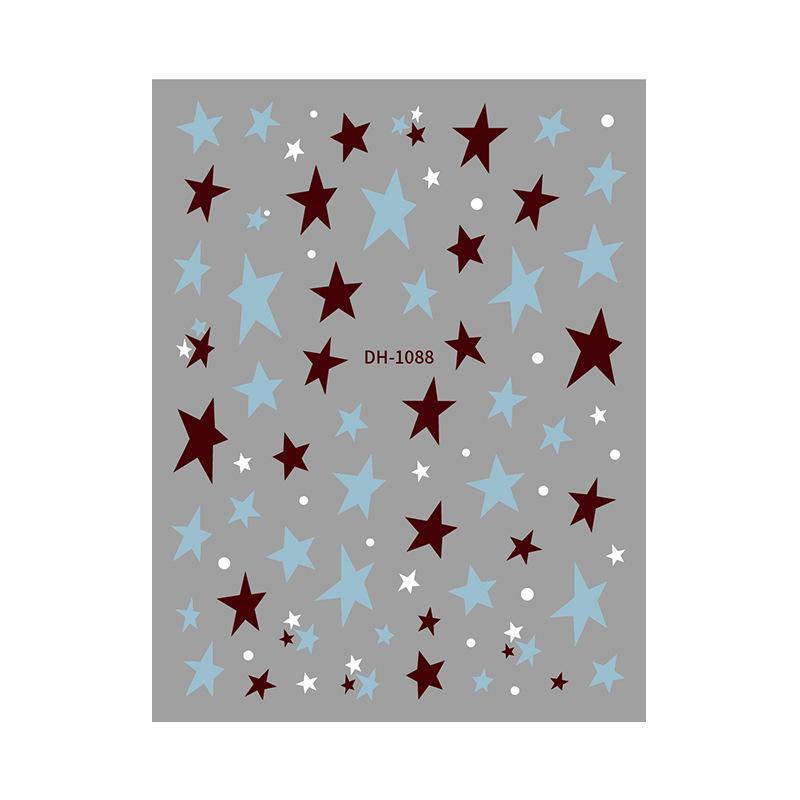 Redanco 3D Blue Star Nail Art Stickers DH-1088