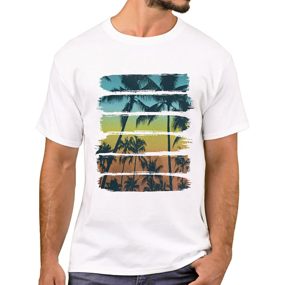 Sunset Geometric Harajuku Print Tshirt Graphic Text Tshirt High Quality Mens Short Sleeve Tshirt Mens Sportswear Mens Top