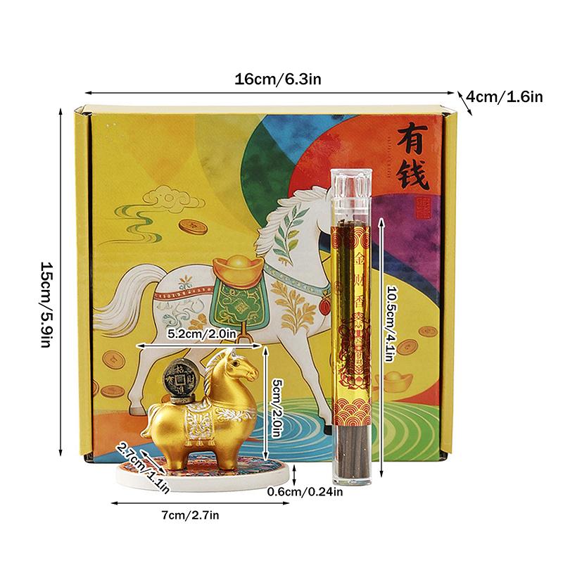 Resin/Ceramic Material Chinese  Year Zodiac Pony Incense Burner Ornamental Creative Incense Stick Holder 2026 Horse Year