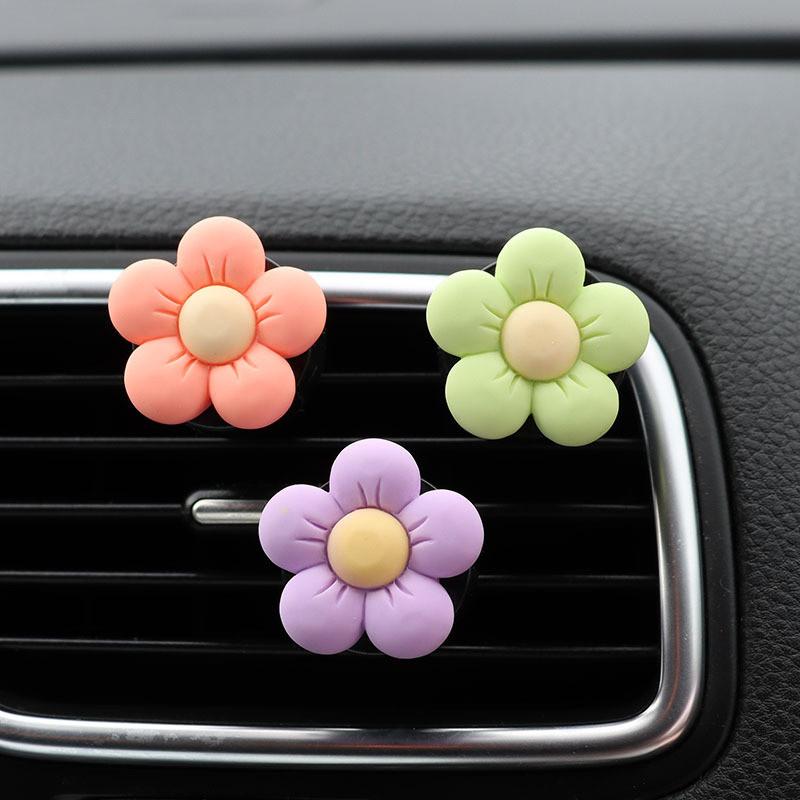 

36pcs Set Cartoon Resin Flower Car Air Freshener Vent Clip Diffuser Perfume 3PCS-A