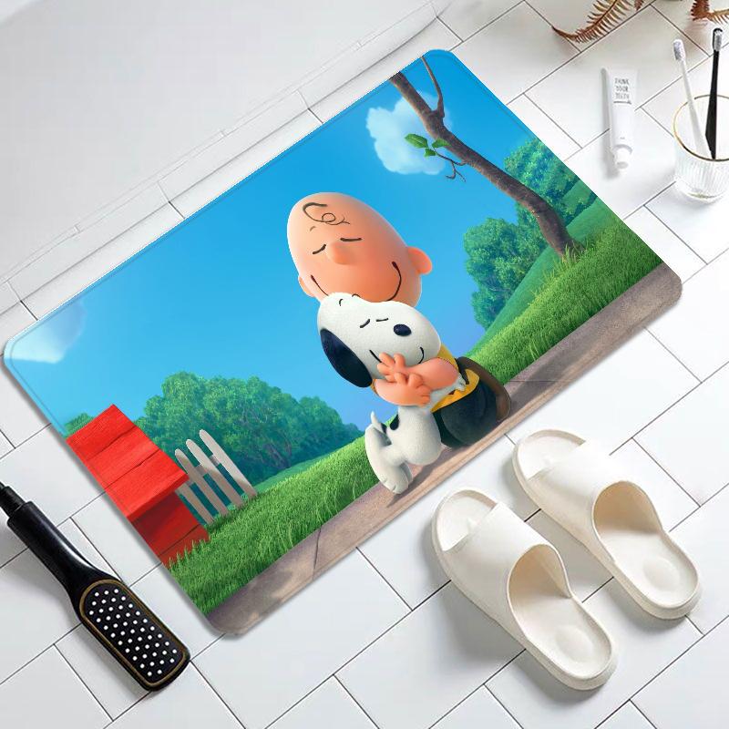 Cartoon Cute S-SnoopyS Door Mat Entrance Non-slip Doormat Washable Kitchen Carpet Hallway Rugs Bathroom Bath Door Mats
