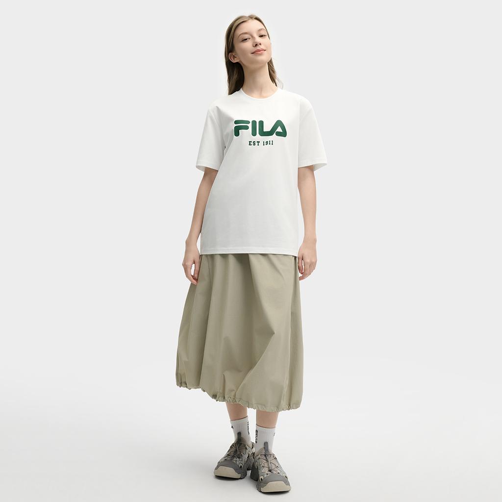 FILA Original King Bomb T-1911 Fashion Versatile Casual Simple Comfortable Breathable Short Sleeve T-Shirt Unisex Tops Matcha Cloud-Top F51M519106F-ZB