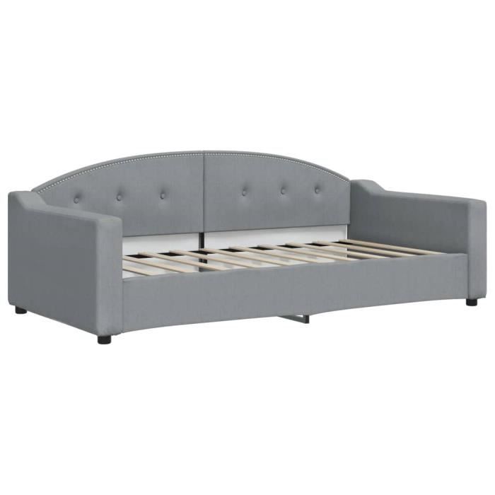 VidaXL Lit de repos gris clair 90x190 cm tissu 354193