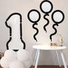 Cartoon Style Black And White Digital Balloon Column Children'S First Birthday Party Decoration Scene Arrangement Photo