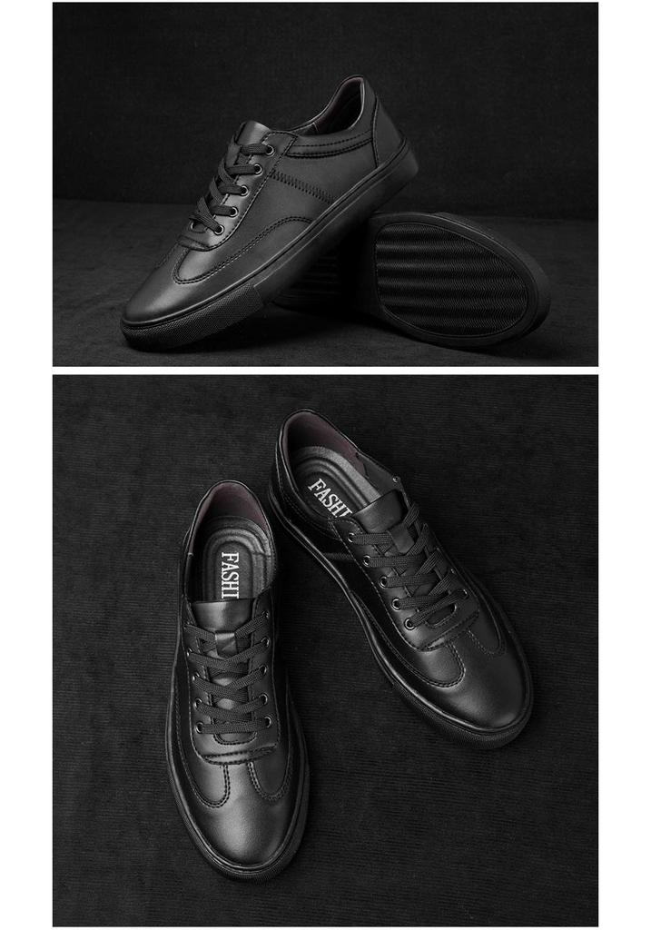 Men's White Leather Canvas Shoes - Plus Size, Breathable, Extra Wide & Trendy