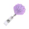 Glitter Seashell Badge Reel Retractable ID Card Badge Holder Name Tag Work Alligator Clip for Teachers Office Staff Nurses