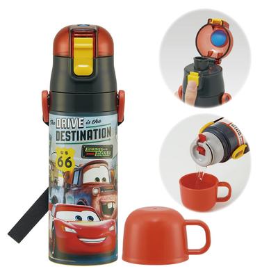 Παιδικό Παγούρι Σκέιτερ Ελαφρύ Ανοξείδωτο Ατσάλι 2WAY 430ml Disney Cars 24 Για Παιδιά Κύπελλο Άμεσης Πόσης Κύπελλο Πόσης Περιλαμβάνεται