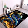 Dragon Print Non-Slip Floor Mat, Polyester Mat for Living Room, Gaming Room, Teen Bedroom Decor - Durable Home Decoration