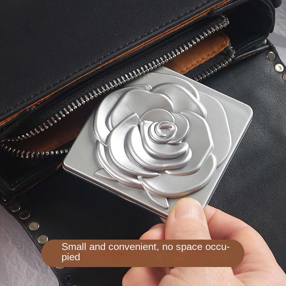 Easy To Carry Pocket Makeup Mirror Rose Flower Vanity Mirror  Women Makeup Tools