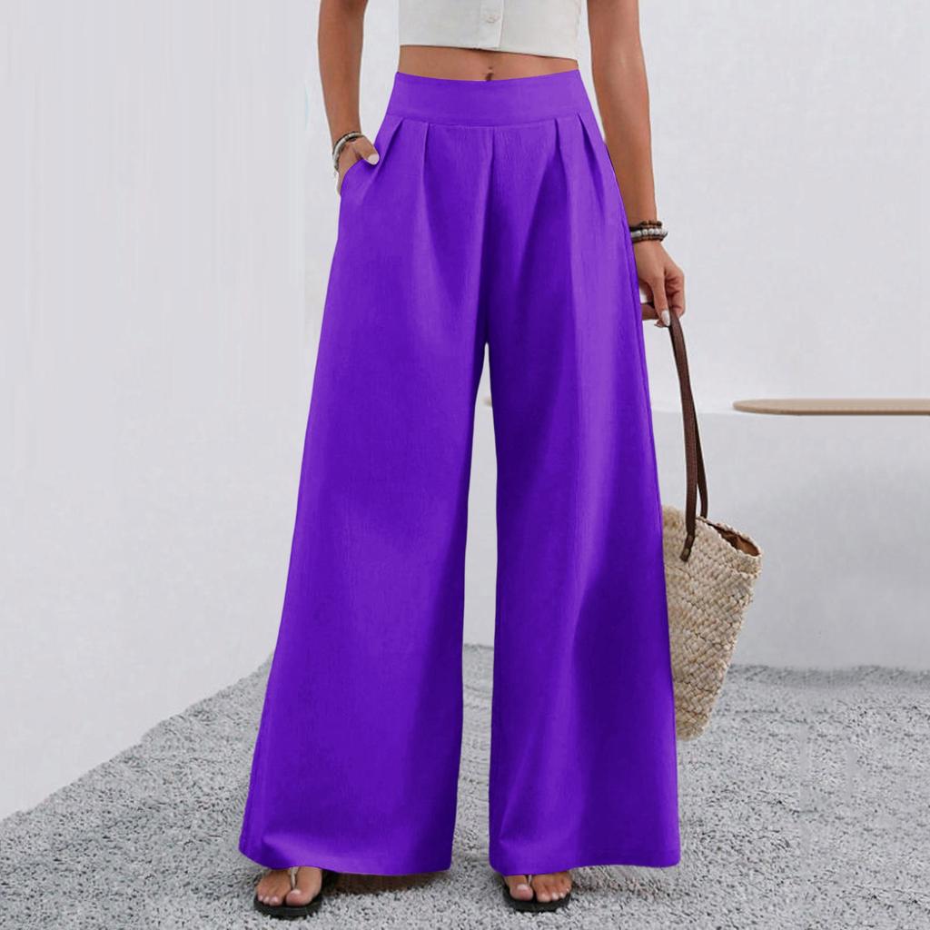 Modische Damenhose mit lockerem Schnitt, bequem, mit Taschen, hoch tailliert, vielseitig