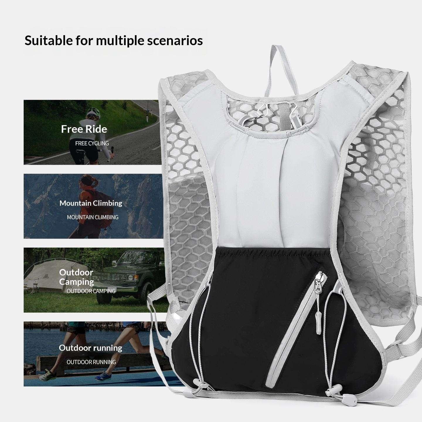Outdoor Cycling Reflective Safety Vest with LED Lights Customizable Logo Warning Clothing for Traffic Running белый