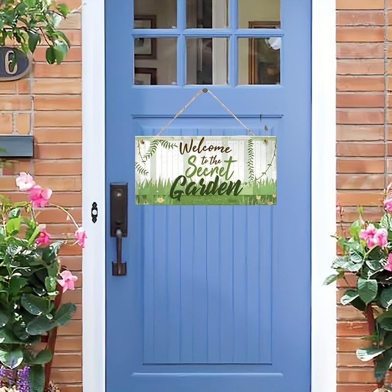2 Pcs Wooden Sign Welcome To The Secret Garden Garden Rules Hanging Plaque Cottage Decor 7.9 X 3.9 Inch Wall Gate Sign