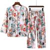 Damen Frühling und Sommer Bequemes Leichtes Homewear-Set für Mittelalte und Ältere Langarm-Oberteile + Hose Zweiteiliges Set